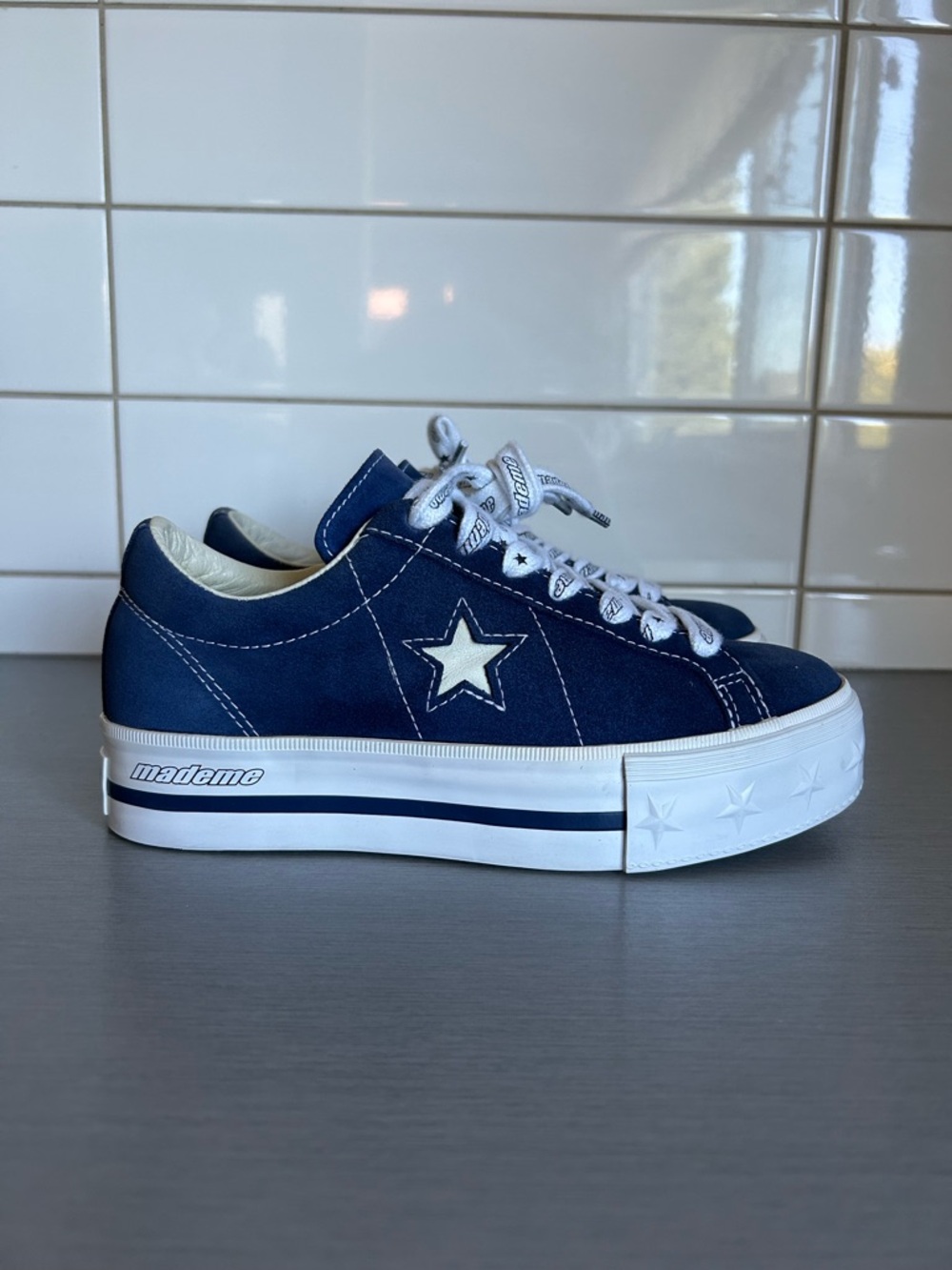 Converse Low-Top Navy Platform Mademe One Star Sneakers